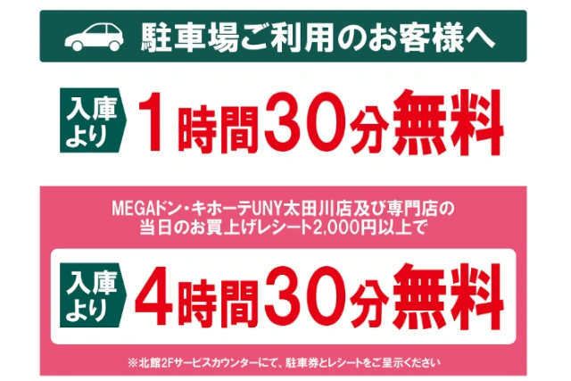 ピラティスKラスパ太田川店駐車場