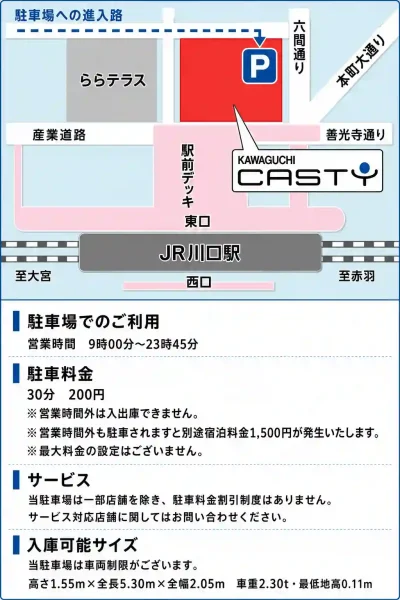ピラティスK(pilates K)かわぐちキャスティ店の駐車場情報