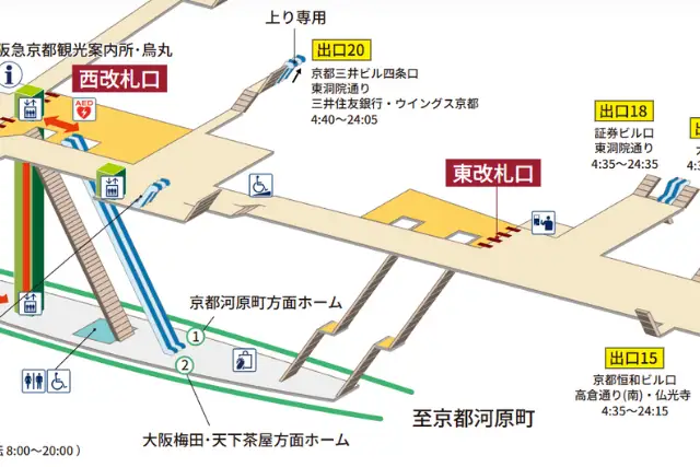 ピラティスK京都四条烏丸店ルート