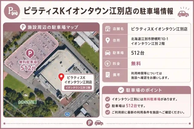 ピラティスKイオンタウン江別店の駐車場情報