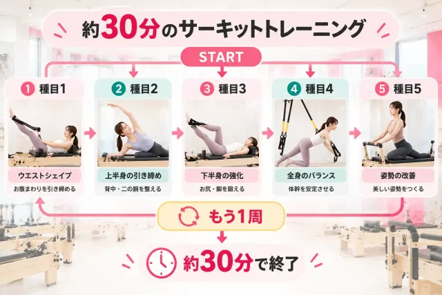 約30分のサーキット形式では何をする？
